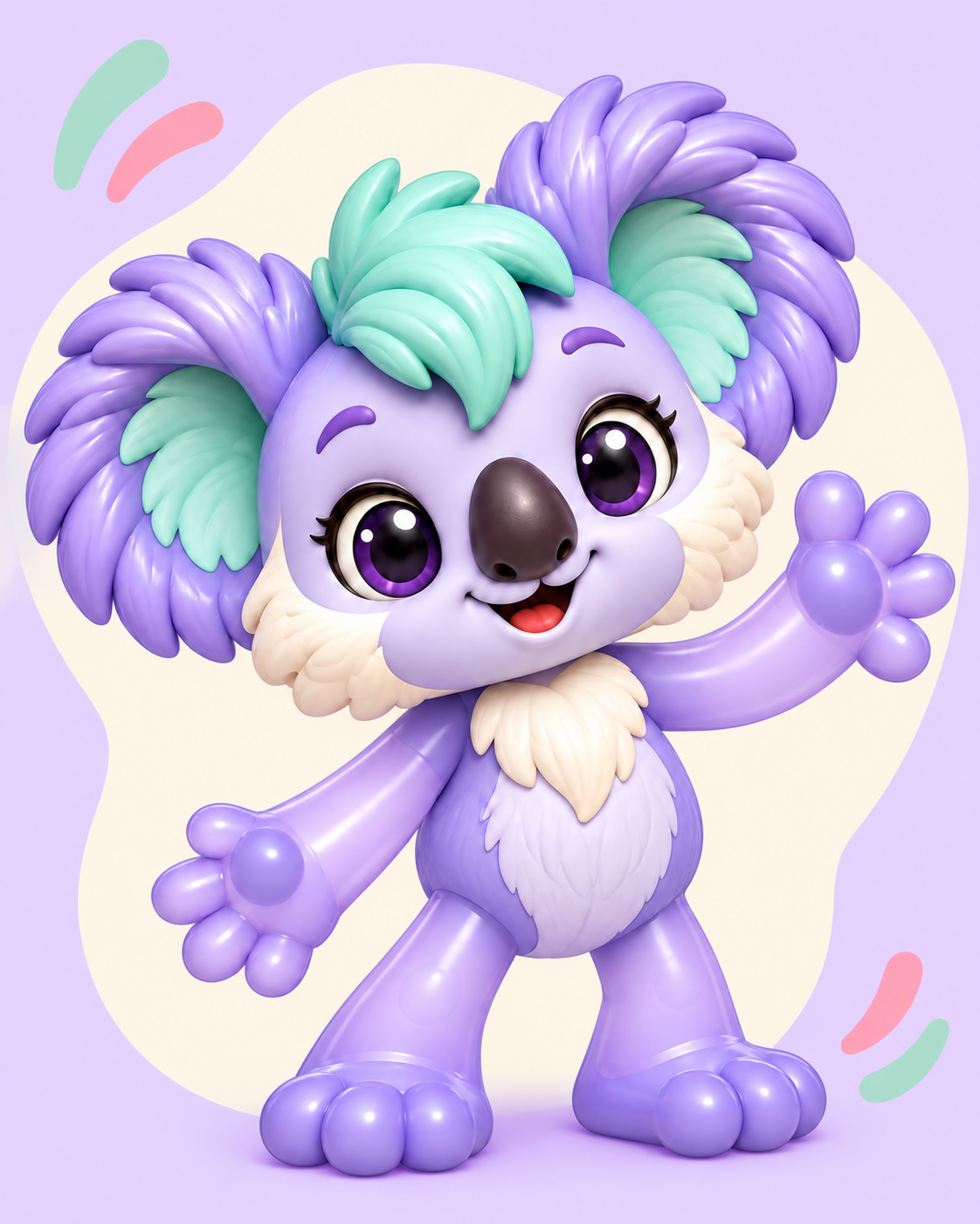 Koala hero illustration in the brand colour palette